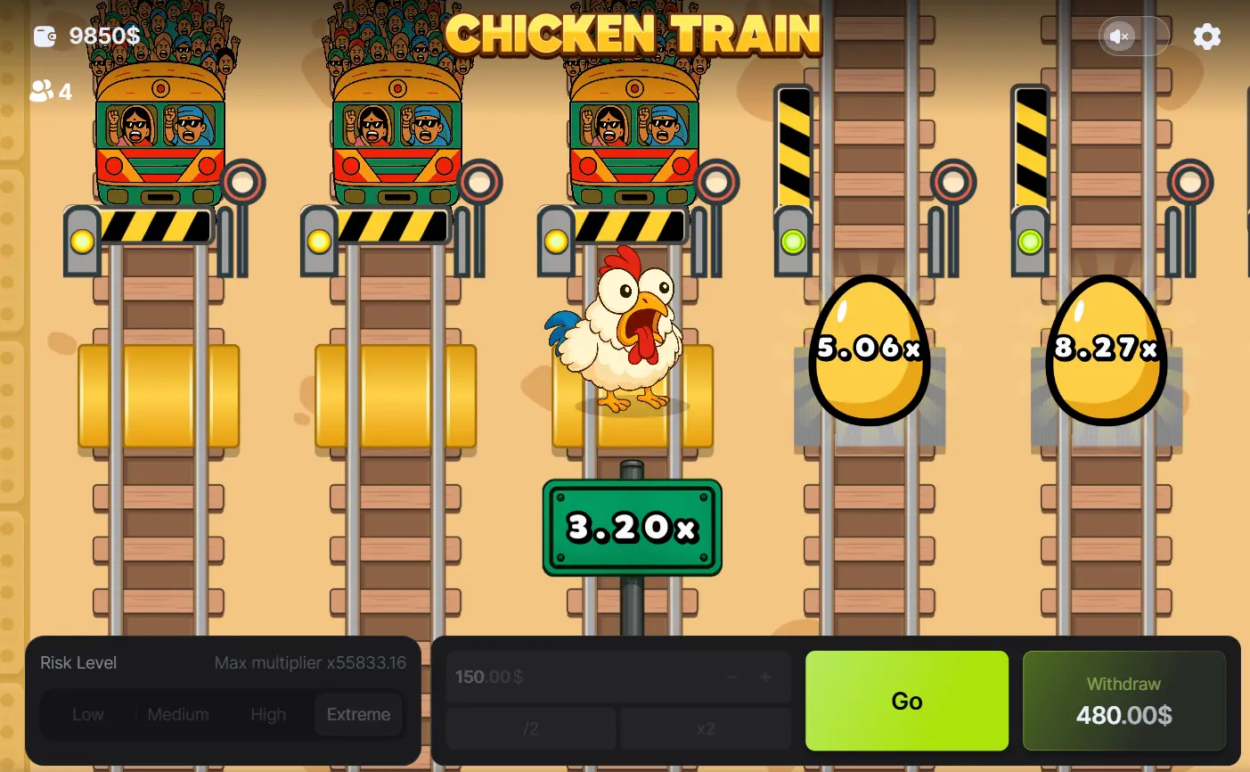 Where to play Chicken vs Train for money